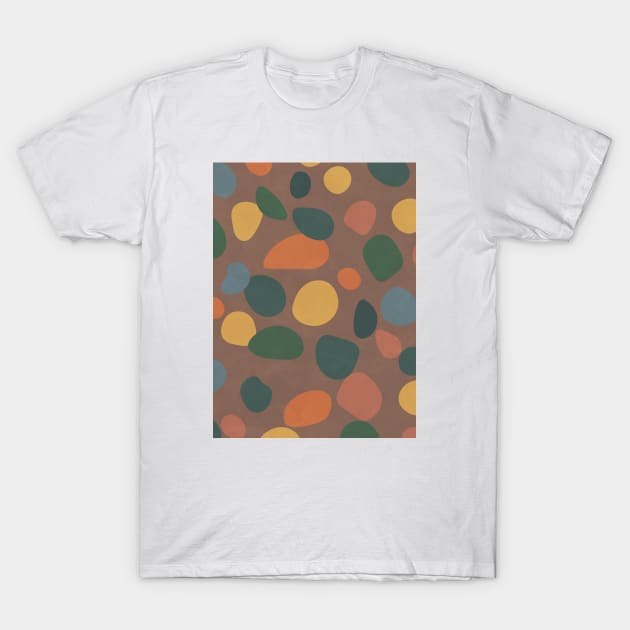 Pebbles Terrazzo - Earthy Tones T-Shirt by Colorable